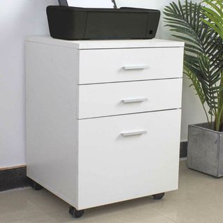 Cassettiera Scrivania Ufficio Legno MDF Mobiletto Stampante
