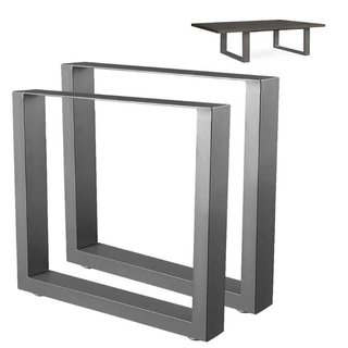 2x Gambe Piedi Tavolo Tavolino Panca Panchina 64x40 Metallo
