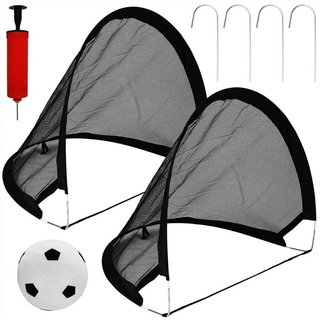 Set 2 Porte da Calcio Pop-Up Pieghevoli Bambini con Pallone