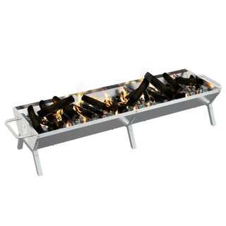 Vassoio per Barbecue Argento Acciaio Inox 158x42x31 cm
