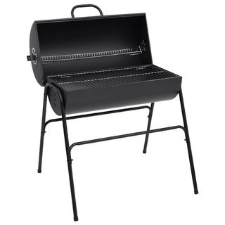 Barbecue a Barile 2 Griglie di Cottura Nero 80x95x90 cm