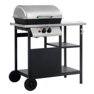 Barbecue e Griglia a Gas a con 3 Ripiani Tavolinetto in
