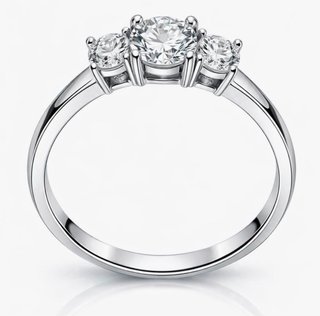 Anello Trilogy Diamanti Moissanite Argento