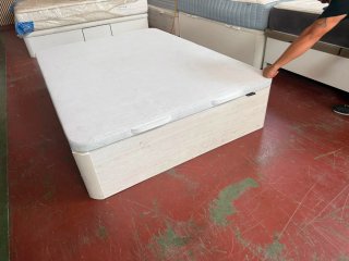 135x190 CANAPE MADERA BLANCO ARTICO y colchón