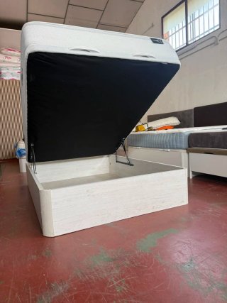 135x190 CANAPE MADERA BLANCO ARTICO y colchón