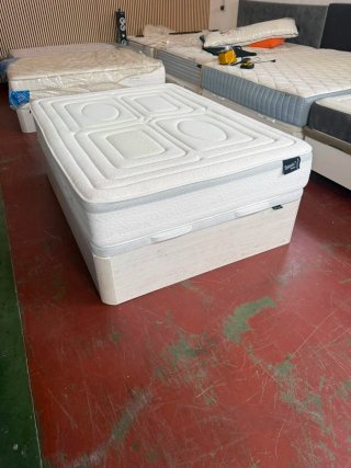 135x190 CANAPE MADERA BLANCO ARTICO y colchón