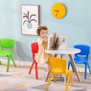 4 Sedie per imparare mangiare e giocare, Sedie di plastica