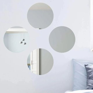 Set 4 Specchi Rotondi Mosaico Adesivi Specchio 30x30cm