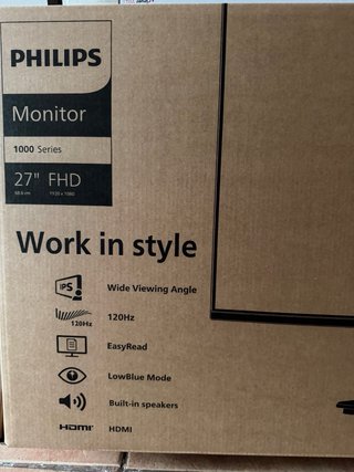 Monitor Philips 27” Negro. Cable HDMI + packaging