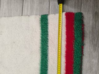 Manta vintage con rayas verdes y rojas