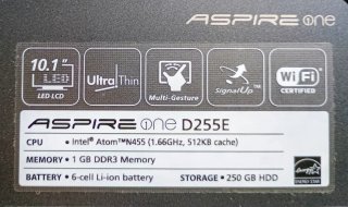 Portatile Acer Aspire One D255E Nero