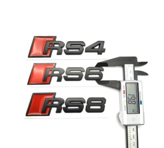 EMBLEMA LOGO TRASERO AUDI RS6 NEGRO MATE