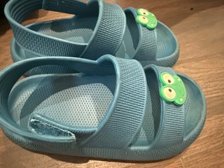 Ciabatte blu con rane verdi taglia 29