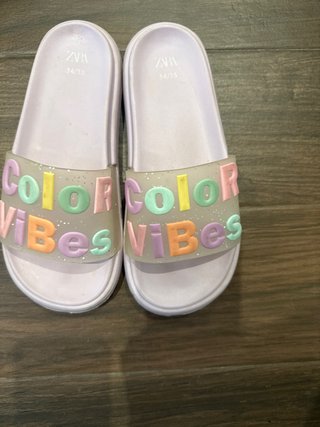 Chanclas Zara Niña Talla 34-35 Multicolor