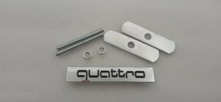LOGO EMBLEMA DE PARRILLA AUDI QUATTRO NEGRO