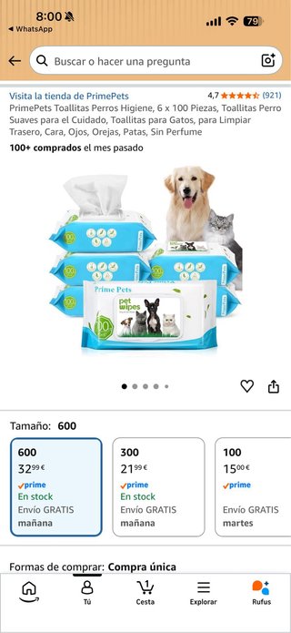 Toallitas Húmedas para Mascotas (100 uds)
