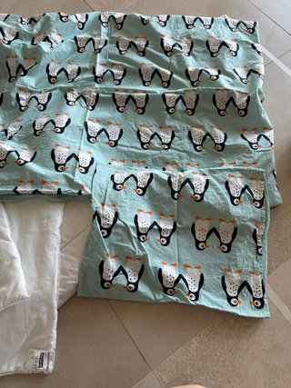 Edredón 150x200cm + Funda Nórdica y Almohada Pingü