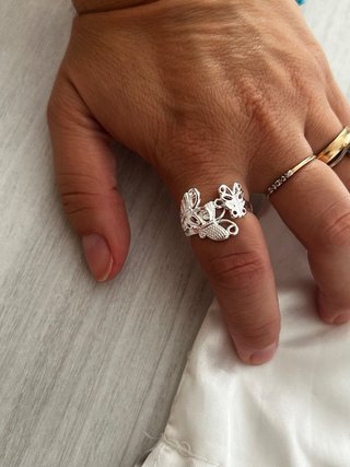 Anello Argento 925 Farfalle Regolabile