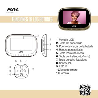 Mirilla Digital AYR 764 Pantalla 4.3