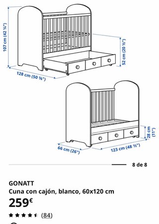 Cuna IKEA Gonatt Blanca