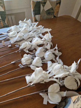 Flores artificiales blancas (12 tallos)