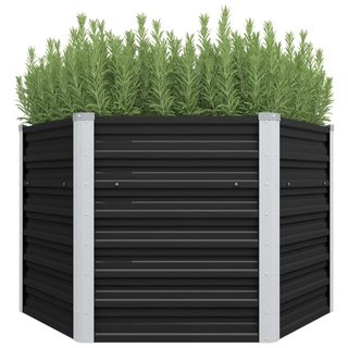Fioriera per Giardino Antracite 129x129x77cm in Acciaio