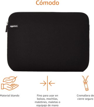 Amazon Basics Custodia per laptop fino a 14 pollici, Nero