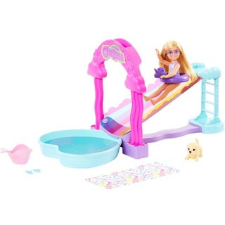 Chelsea con Scivolo d'Acqua Arcobaleno Playset con Bambola
