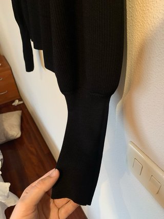 Jersey Zara manga abullonada negro Talla S