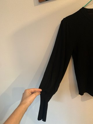 Jersey Zara manga abullonada negro Talla S