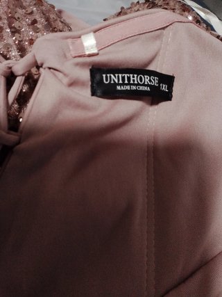 Vestido de fiesta lentejuelas oro rosa