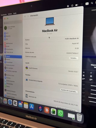 Apple MacBook Air M1 256GB Oro 8GB RAM