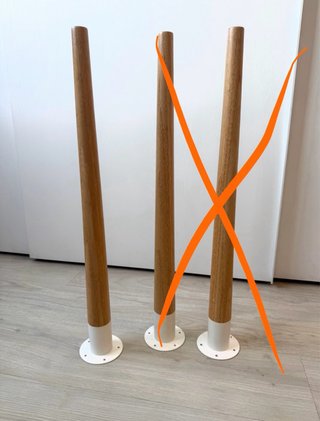Pata de mesa Hilver Ikea madera y metal