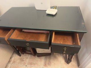 Escritorio Vintage Madera 5 Cajones