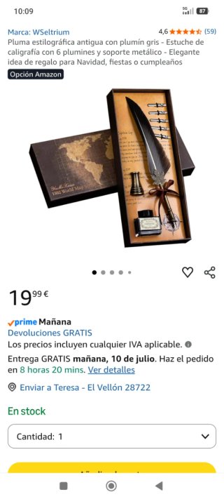 Estuche caligrafía con pluma estilográfica