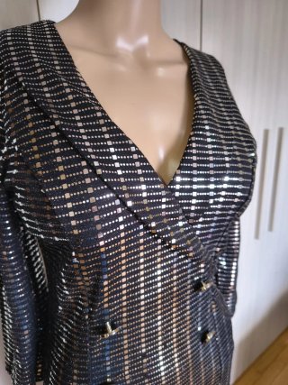 Abito donna S/M paillettes nero/argento