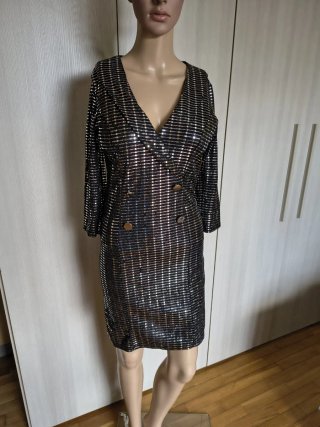 Abito donna S/M paillettes nero/argento