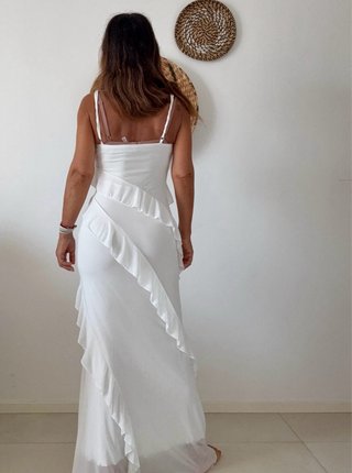 Vestido Boho Chic Blanco Talla XS