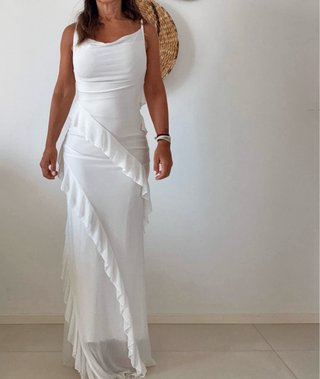 Vestido Boho Chic Blanco Talla XS