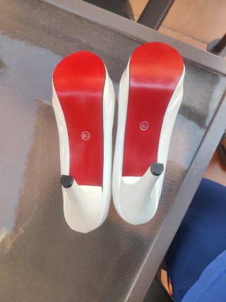 Zapatos de tacón blancos plataforma talla 40
