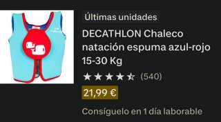 Chaleco natación Nabaiji Decathlon