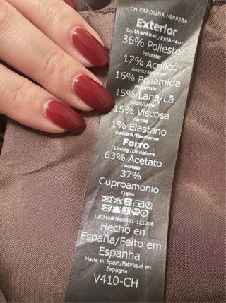 Falda Carolina Herrera Marrón Jaspeada Midi Talla