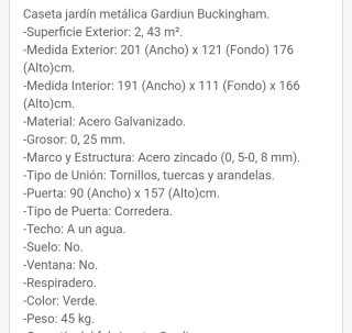 Caseta Metálica GARDIUM "NUEVA"