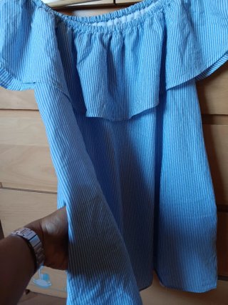 Vestido Zara Talla S Rayas Azul Blanco