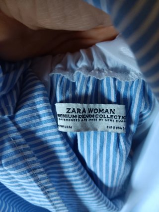 Vestido Zara Talla S Rayas Azul Blanco