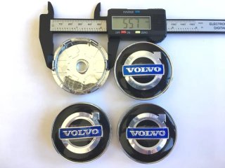 4 Centros de rueda VOLVO logo azul 60mm