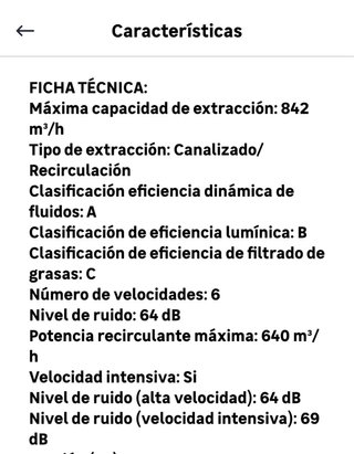 Campana extractora negra 80cm Cata