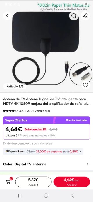 Antena HDTV portátil