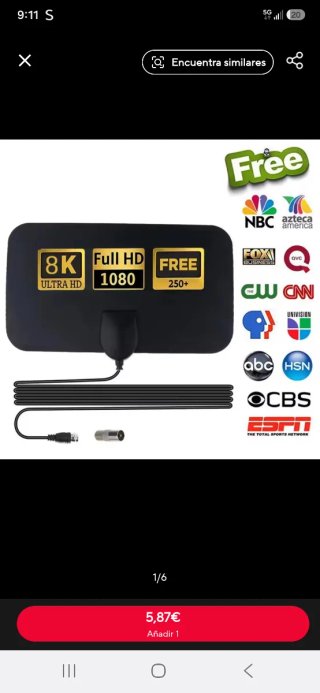 Antena HDTV portátil