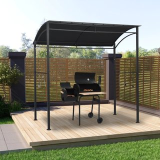 Gazebo per Barbecue Antracite in Acciaio Resistente All'